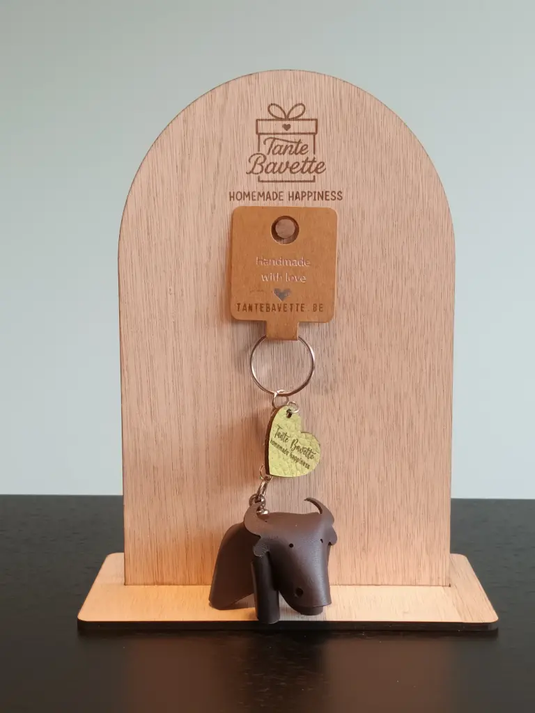 Sleutelhanger - Leder - Stier (Bruin)