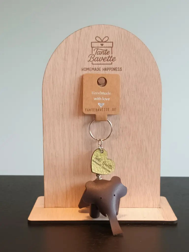 Sleutelhanger - Leder - Olifant