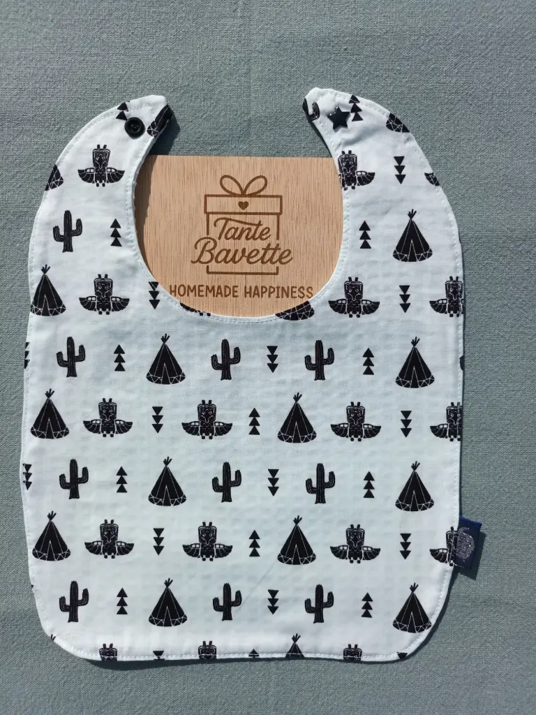 Bavette - peuter - munt, tipi & cactus