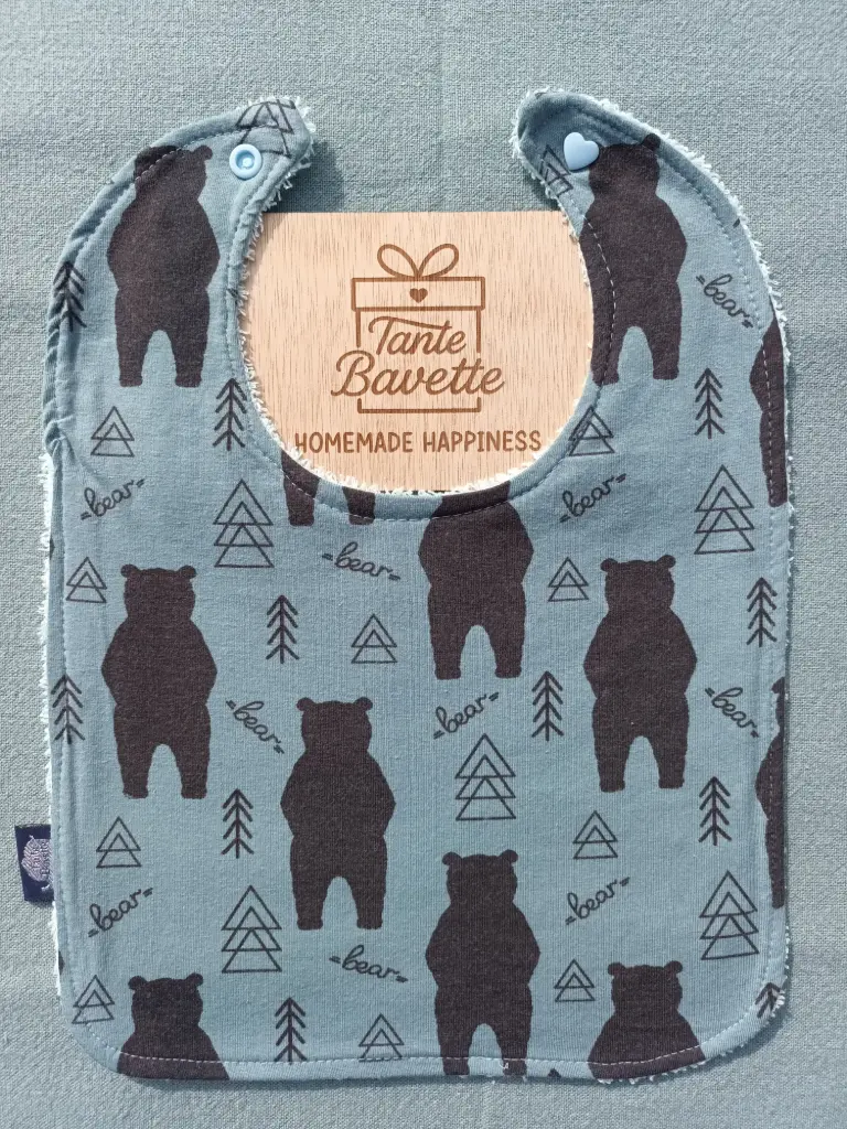 Bavette - peuter - grijsblauw, beren