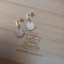 stekertjes- roze/goud hexagon klein