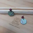 Stekertjes - hexagon lichtgroen & bordeaux