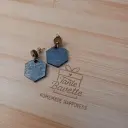 Stekertjes - hexagon zwart & goud metallic