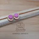 Stekertjes - retro cirkels oranje/ roze metallic