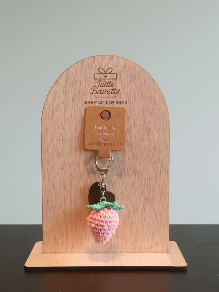 Sleutelhanger - Aardbei (Licht roze)