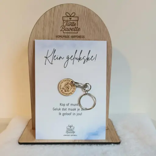 Wenskaartje - Geluk - winkelwagenmunt