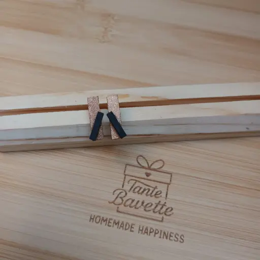 stekertjes - rechthoeken goud & zwart 