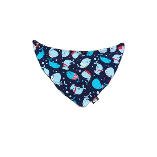 Zeverbavette - donkerblauw, walvissen 