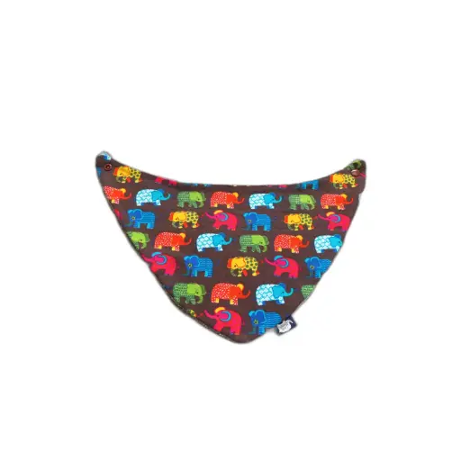 Zeverbavette - bruin, olifantjes 