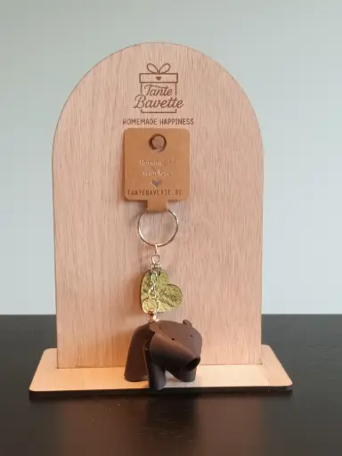 Sleutelhanger - Leder - Beer