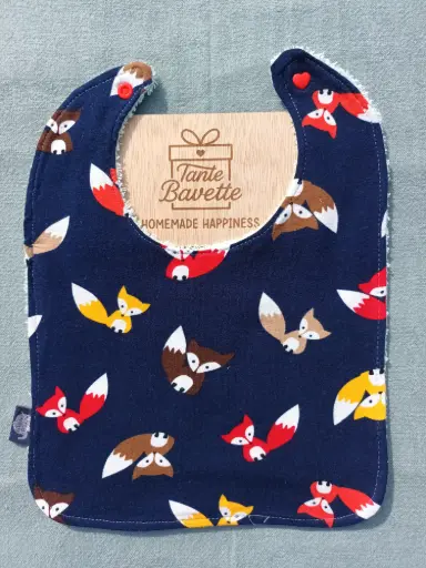 Bavette - peuter - blauw met vosjes